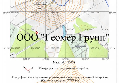 Копия топографического плана предстоящей застройки, г Солнечногорск, д Головково